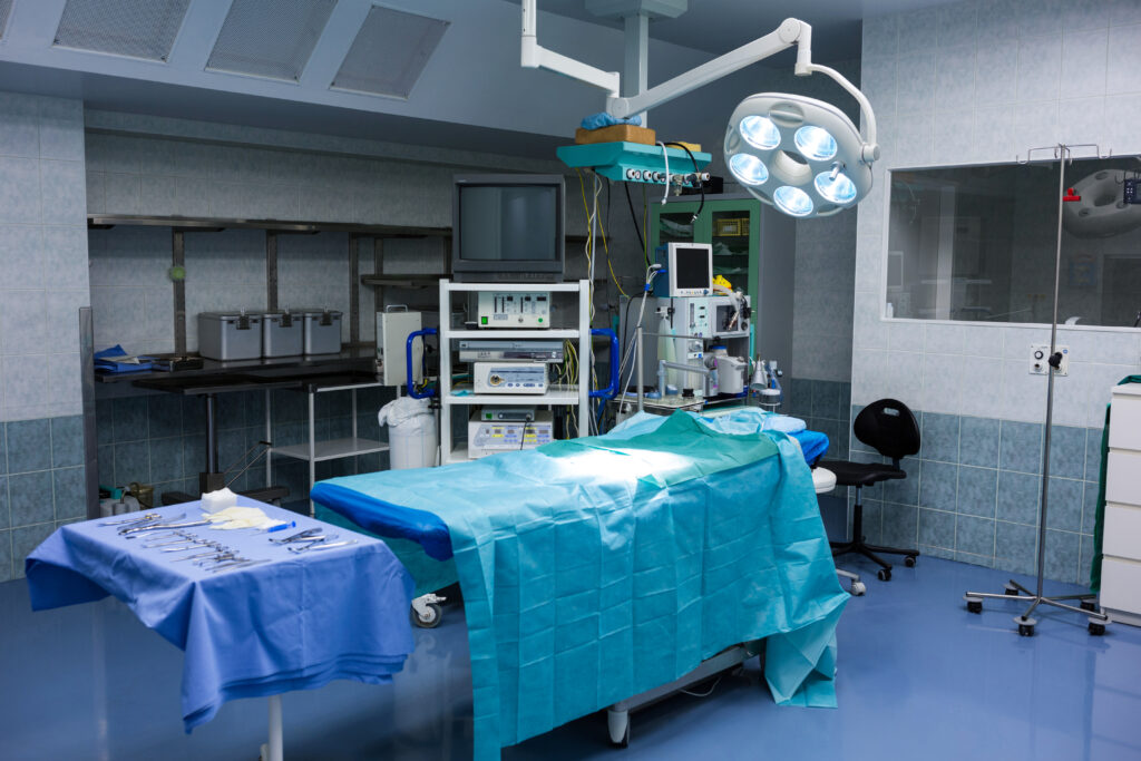 Interior view of operating room in hospital